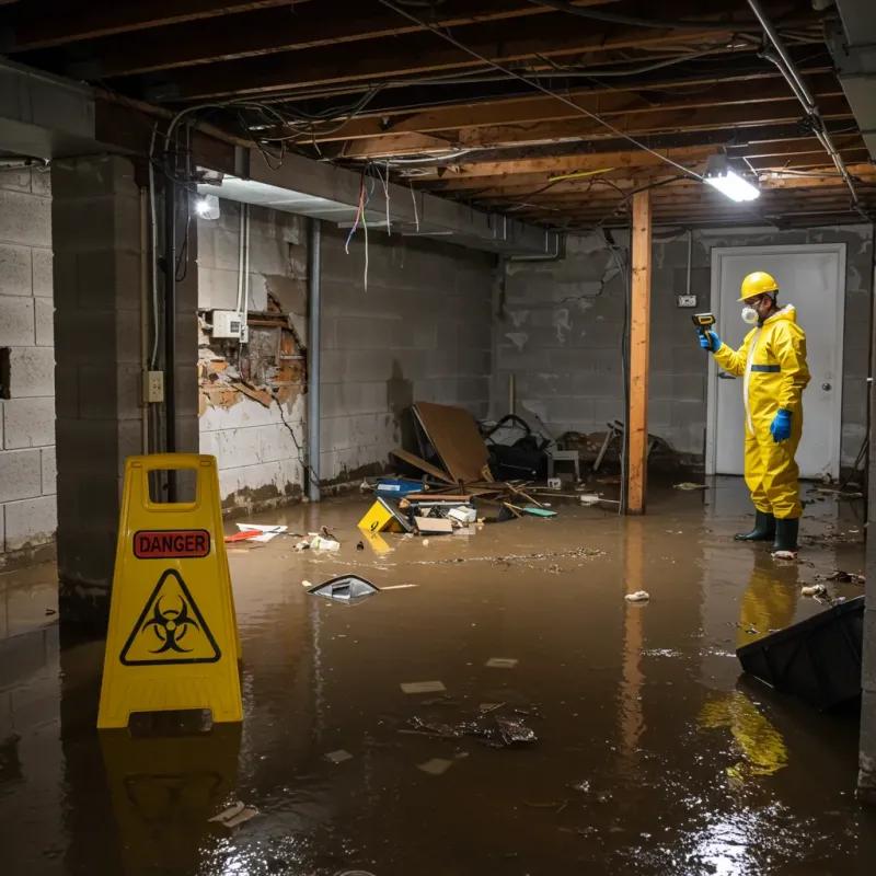 Flooded Basement Electrical Hazard in Granville, WV Property
