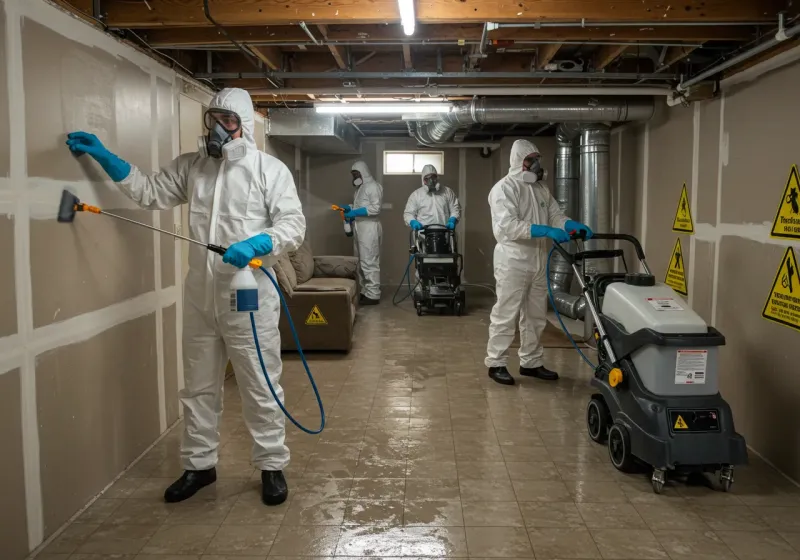Basement Moisture Removal and Structural Drying process in Granville, WV